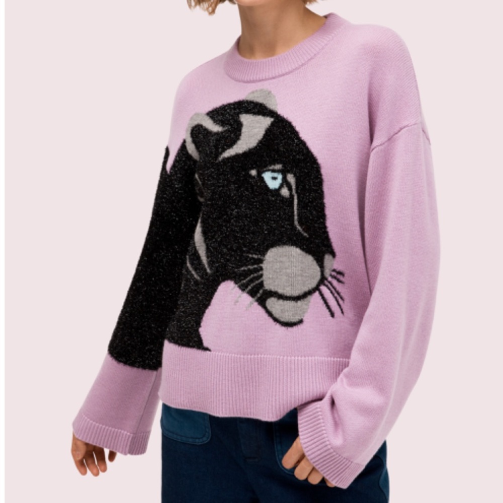 NWOT Kate Spade Lilac Cougar Sweater sz XL